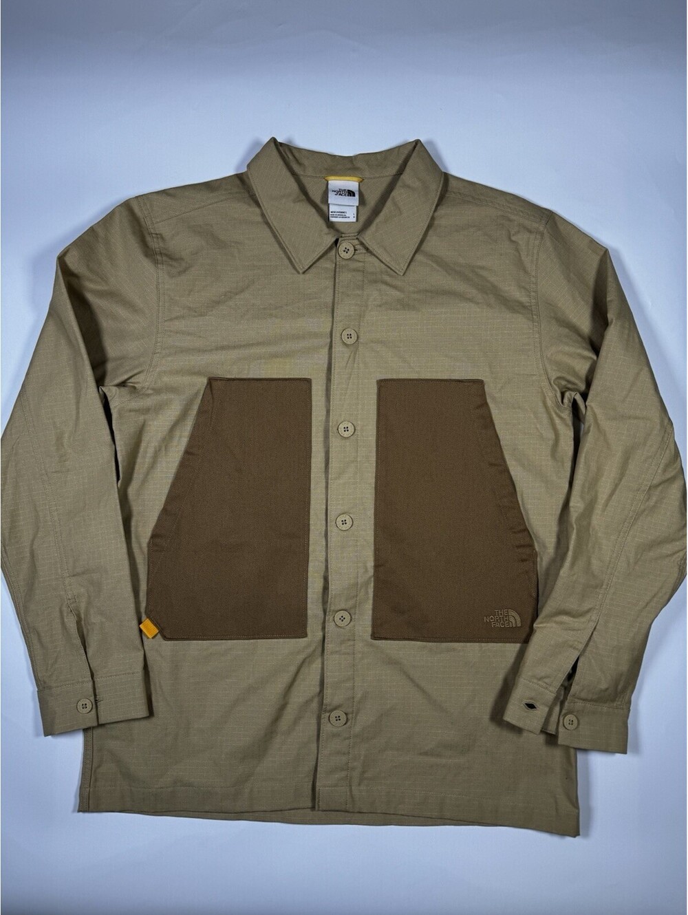 The North Face NF0A84FB Mens Large Utility Overshirt Ripstop Workwear Brown